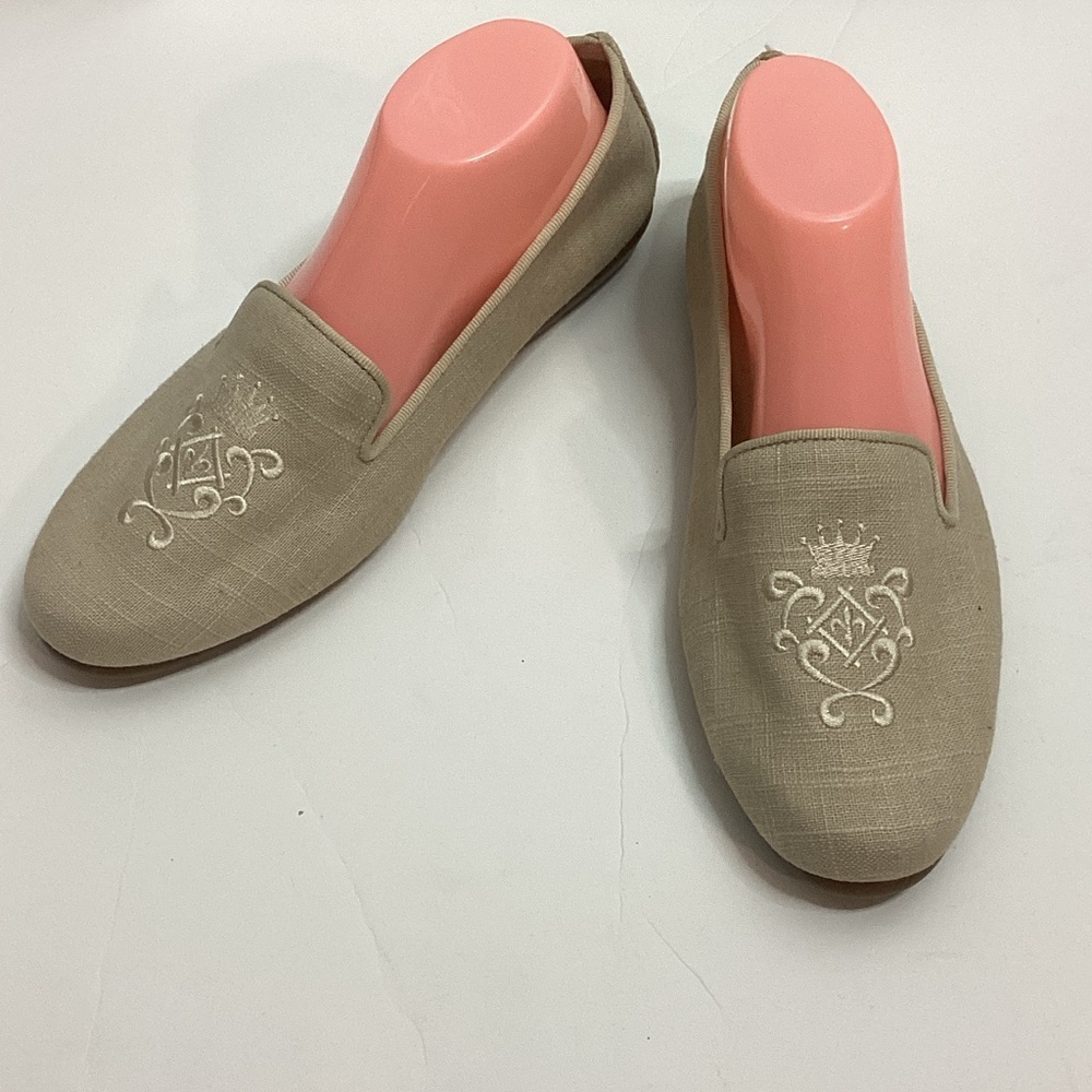 Aerosoles StitchNTurn Beige Embroidered Slip-On Loafers‎ 9.5